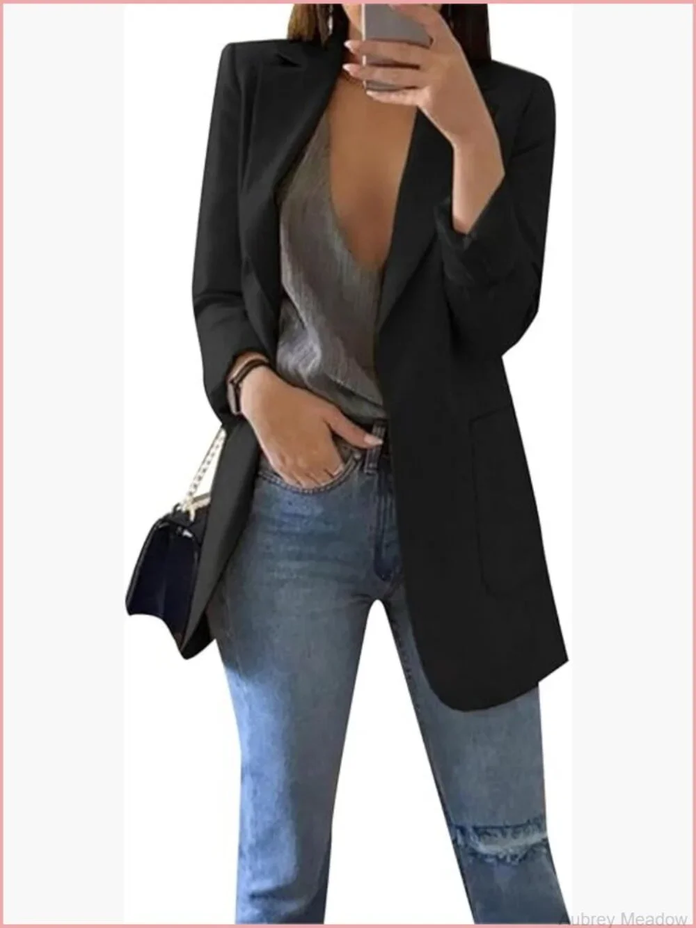 Open Front Long Sleeve Blazer Jacket Plus Size Comfy Work Office